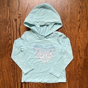Carter's Light Blue Hoodie with Star Heart Pattern